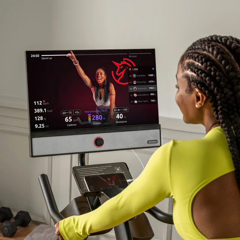 Yesoul Exercise Bike G1M Max (Bike with Screen) Smart Exercise Bike with 21.5" HD Screen,Low Noise Indoor Cycling Bike for Home Gym Fitness Equipment Trainer four-speaker surround sound - Image 3