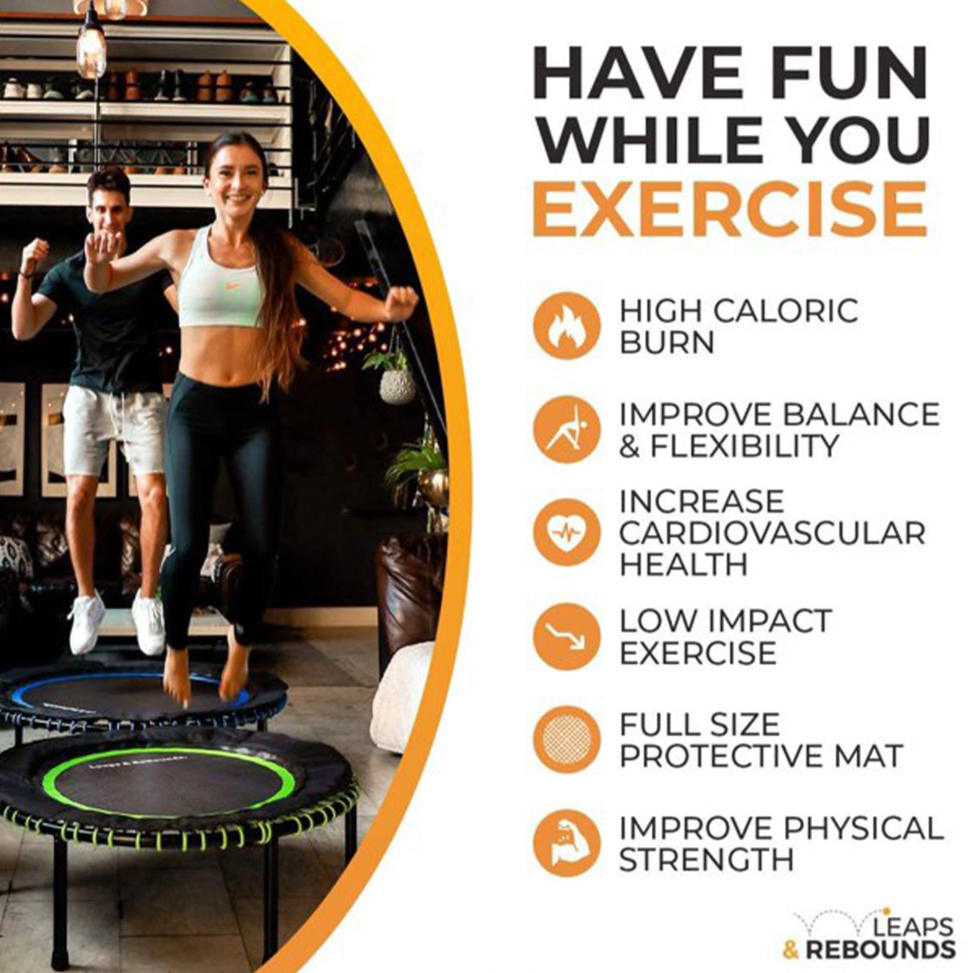 The Leaps & ReBounds Fitness Trampoline - Bungee Rebounder - Image 11