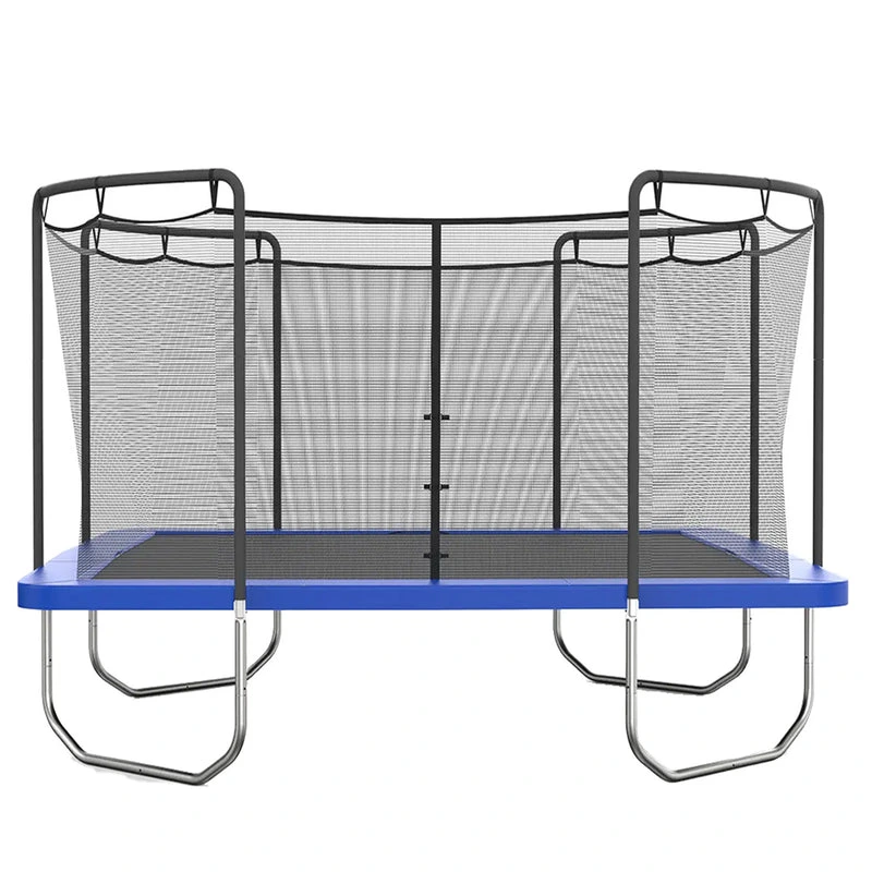 Skywalker Trampolines 15' x 15' Square Trampoline with Safety Enclosure Net - Blue Heavy-Duty Outdoor Trampoline for Kids & Adults, Rust-Resistant Steel Frame