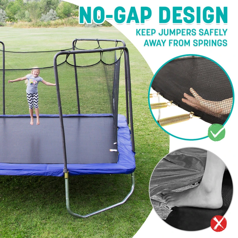 Skywalker Trampolines 15' x 15' Square Trampoline with Safety Enclosure Net - Blue Heavy-Duty Outdoor Trampoline for Kids & Adults, Rust-Resistant Steel Frame - Image 2