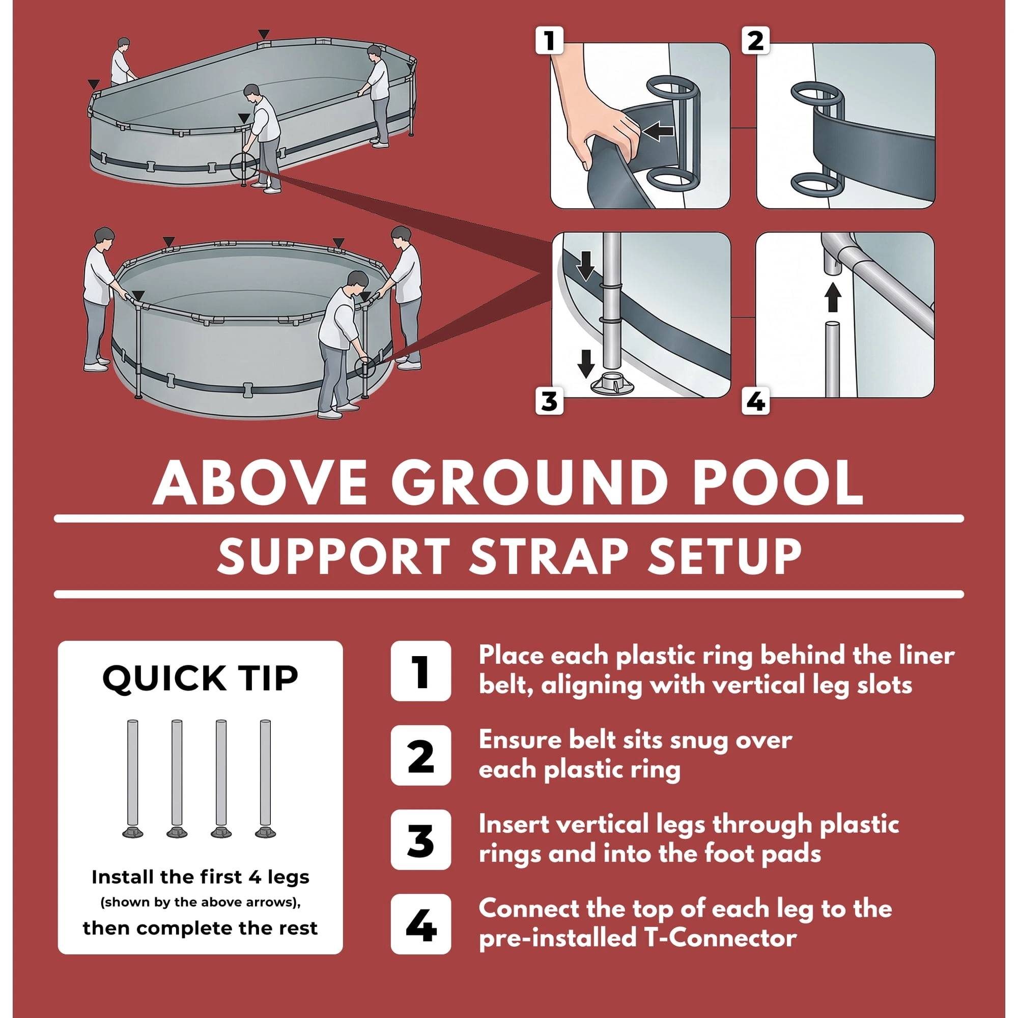 Coleman Power Steel 18 ft. x 48 in. Round Metal Frame Above Ground Pool Set - Image 4