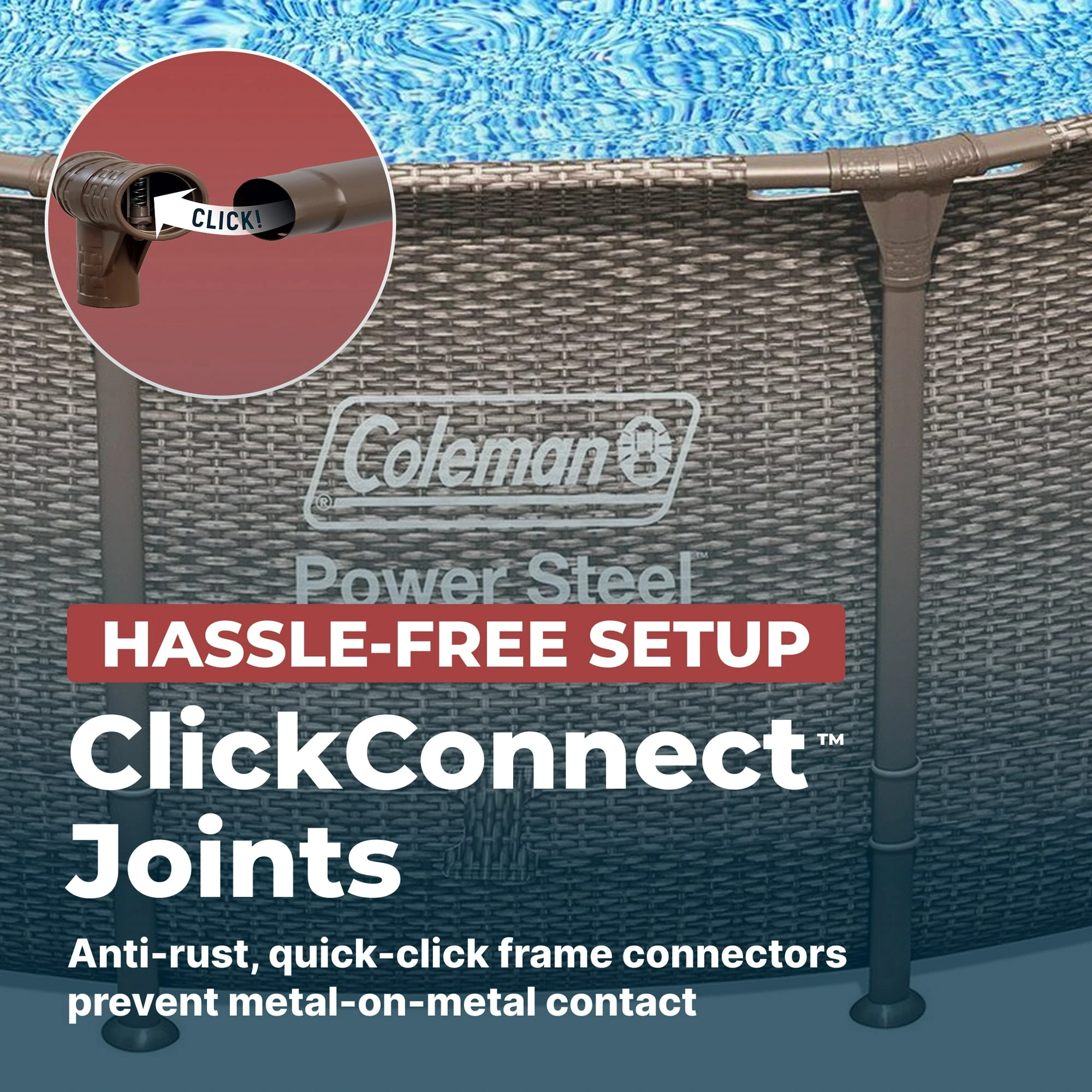 Coleman Power Steel 18 ft. x 48 in. Round Metal Frame Above Ground Pool Set - Image 5
