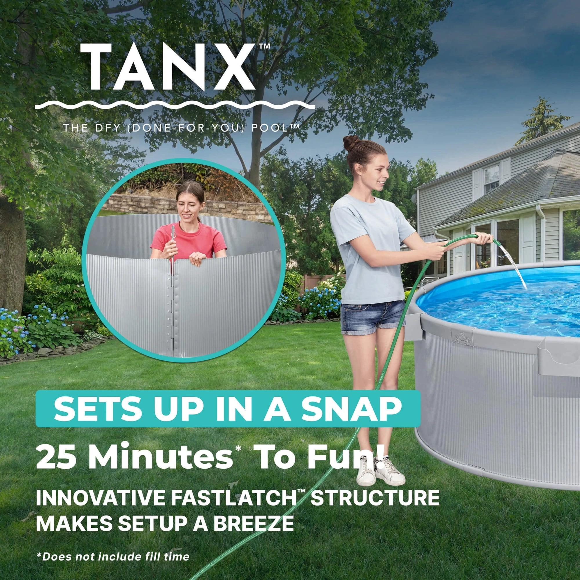 Bestway TANX 6' x 24" Round Above Ground Stock Tank Metal-Walled Above Ground Pool, All-in-One Set - Image 4