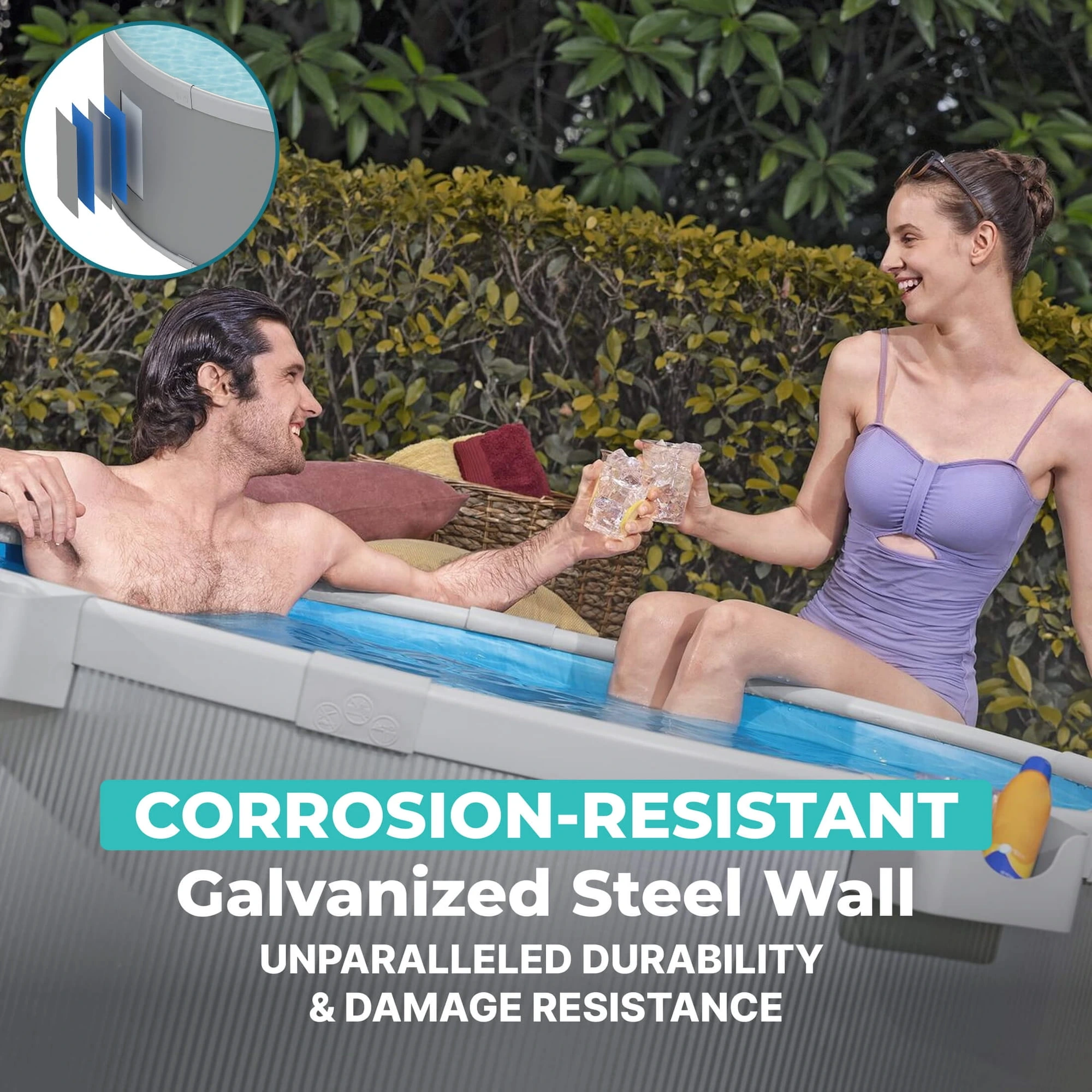 Bestway TANX 6' x 24" Round Above Ground Stock Tank Metal-Walled Above Ground Pool, All-in-One Set - Image 6