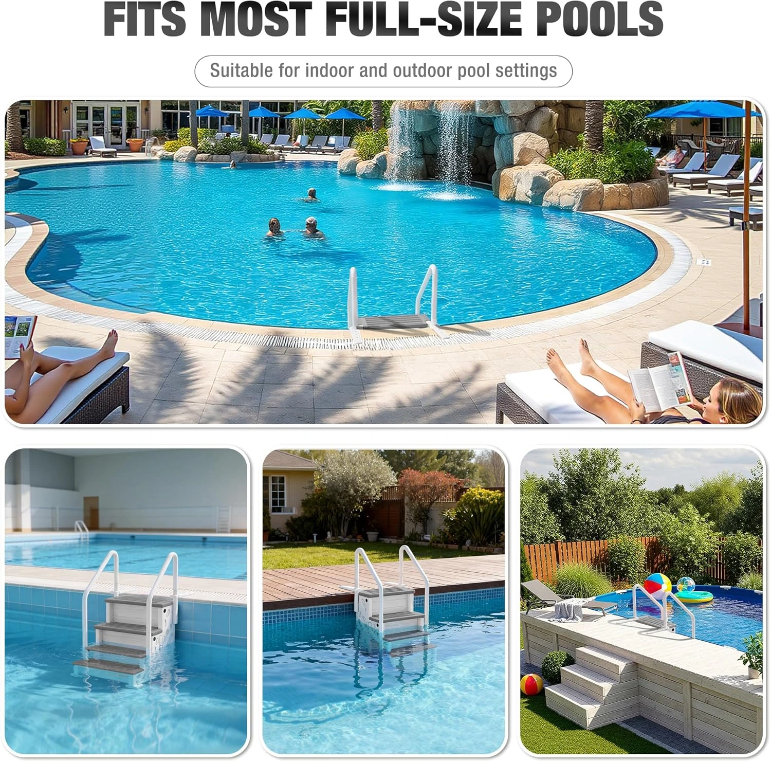 BETISEF Pool Ladder Above Ground, Heavy Duty 4Step Pool Ladder with Dual Handrails and Nonslip Steps, 500 LBS Load Capacity, for 46-58 Inch - Image 8
