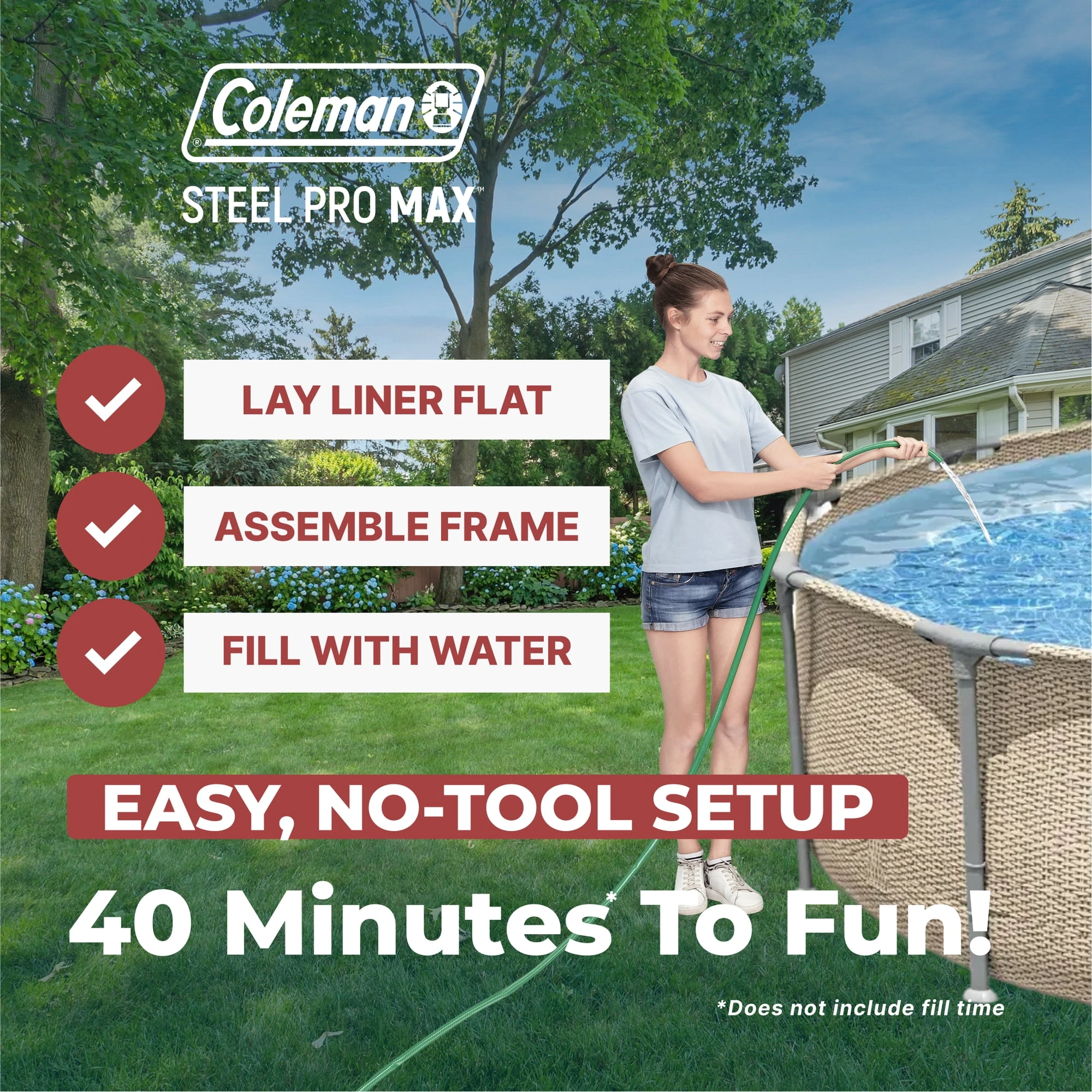 Coleman Steel Pro Max 14' x 33" Round Metal Frame Above Ground Pool Set - Image 3