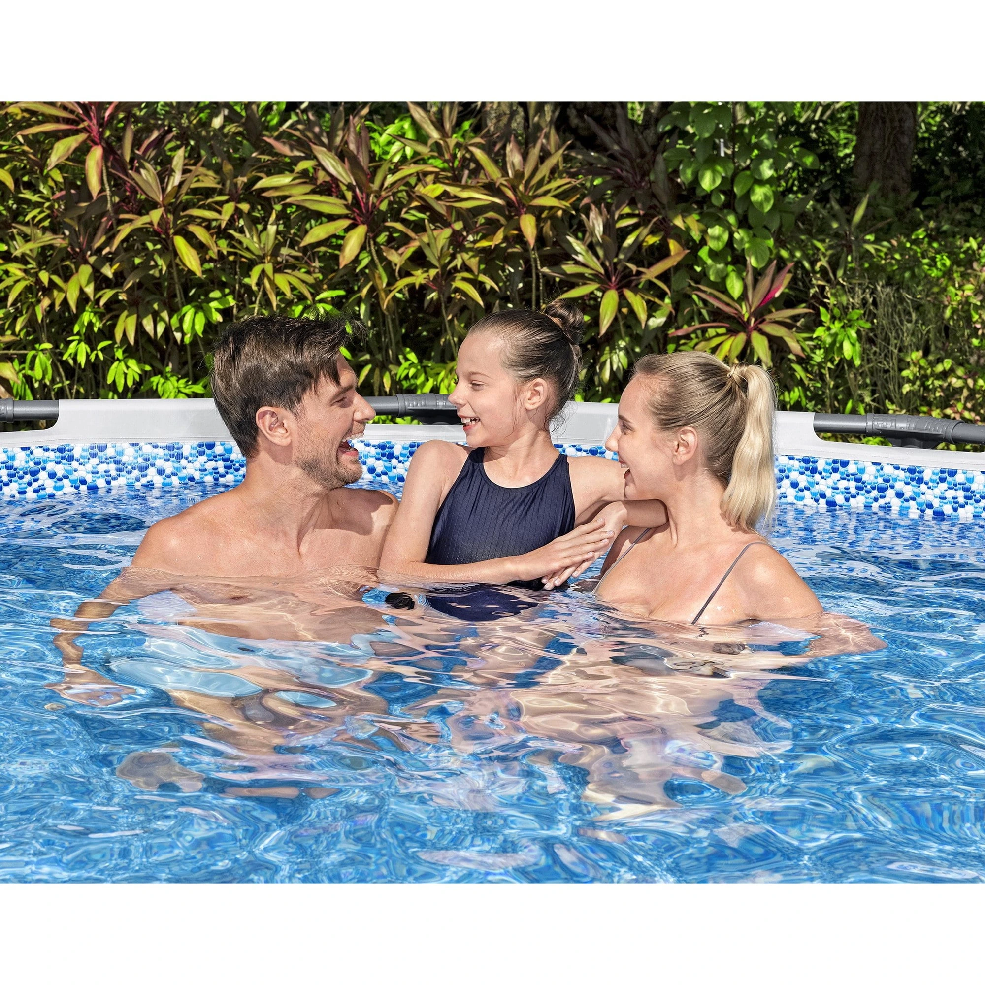 Bestway Steel Pro MAX 15' x 48" Prismatic Stone Pool Set| Durable Construction, Easy Assembly, and All-Inclusive Accessories - above ground pool set with filter pump, ladder, and pool cover - Image 9