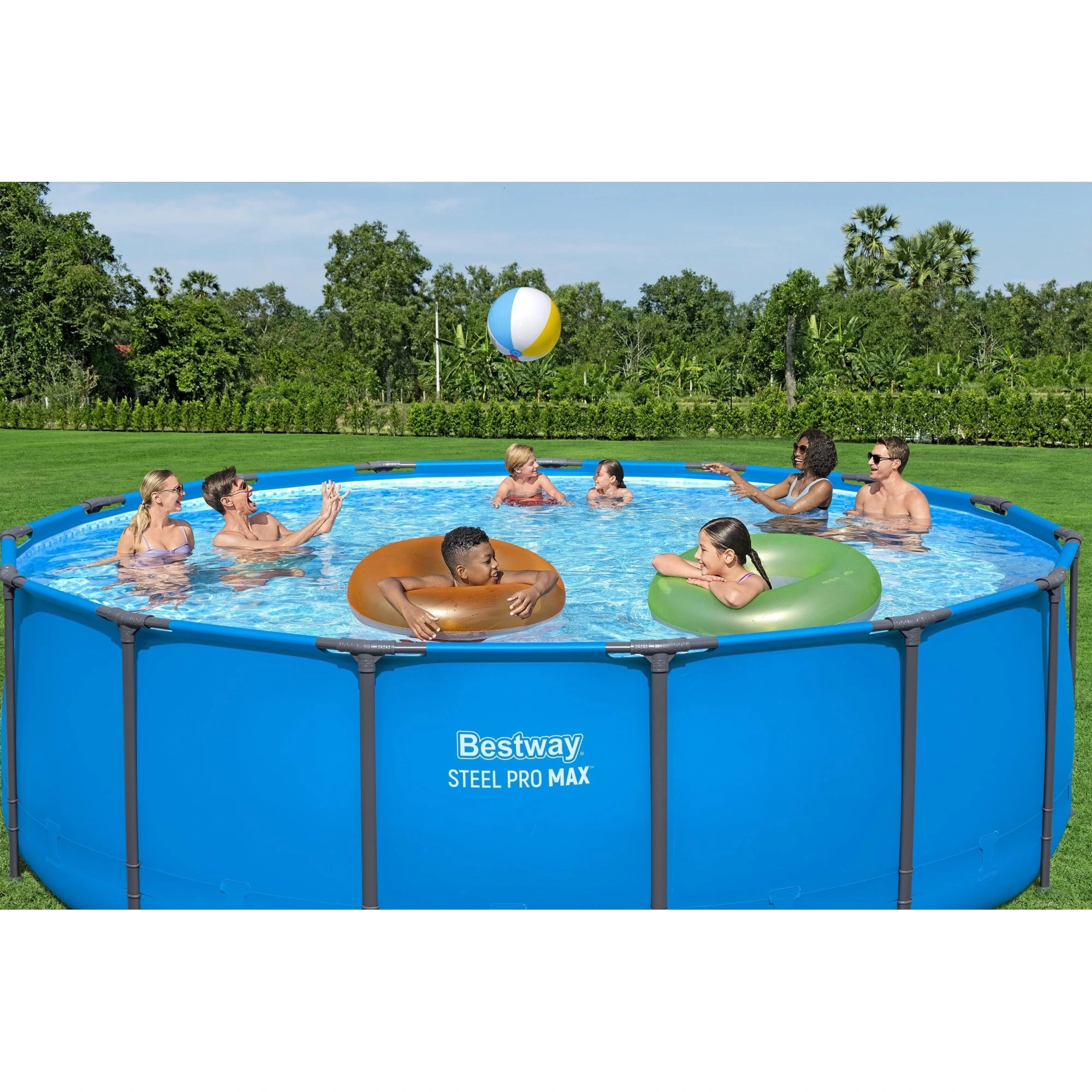 Bestway Steel Pro MAX 15' x 48" Round Above Ground Swimming Pool & Pool Ladder - Image 10
