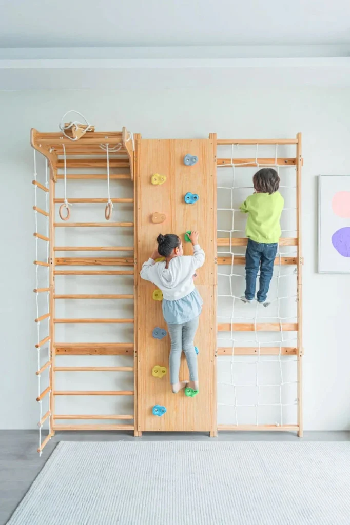 Avenlur Walnut | Swedish Ladder Jungle Gym Wall Mounted