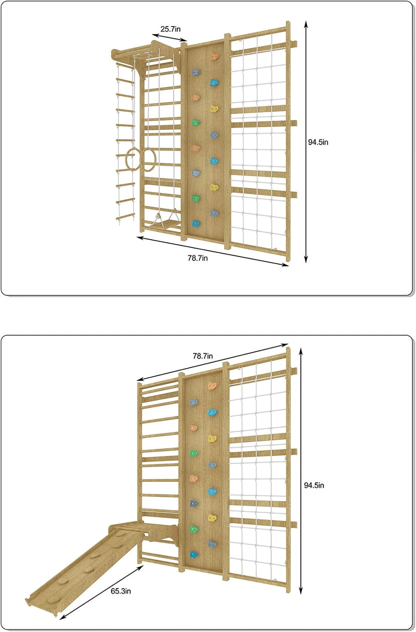 Avenlur Walnut | Swedish Ladder Jungle Gym Wall Mounted - Image 9