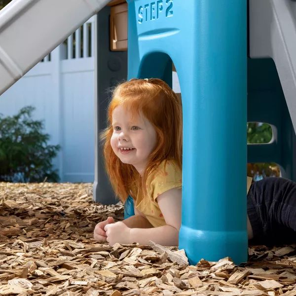 Step2 Scout & Slide Climber, Kids Outdoor Playset, Backyard Playground Set, Slide, Climbing Wall, Tunnel, Outside Vintage Style Jungle Gym, for Toddlers 2-6 Years Old - Image 3