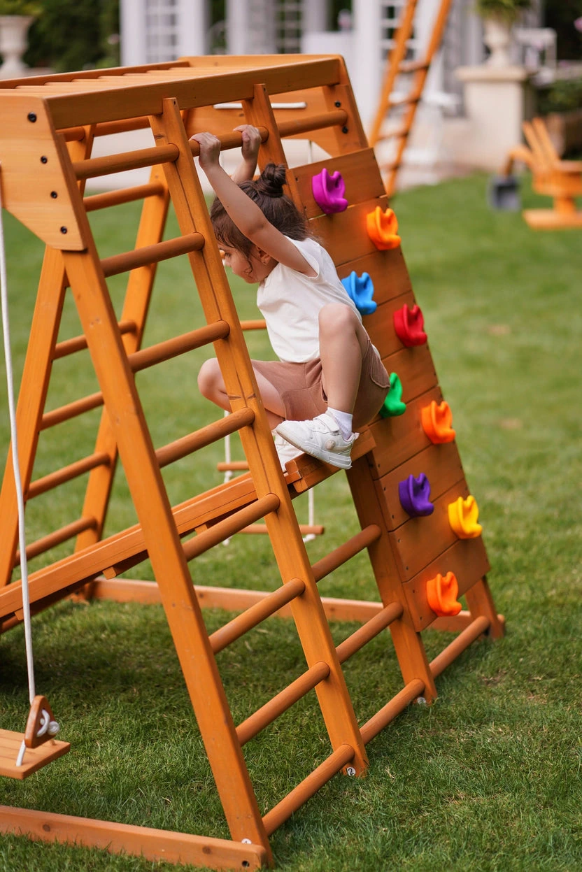 Avenlur Magnolia 7-in-1 Real Wood Playset | Indoor & Outdoor Climbing Gym for Kids - Image 4