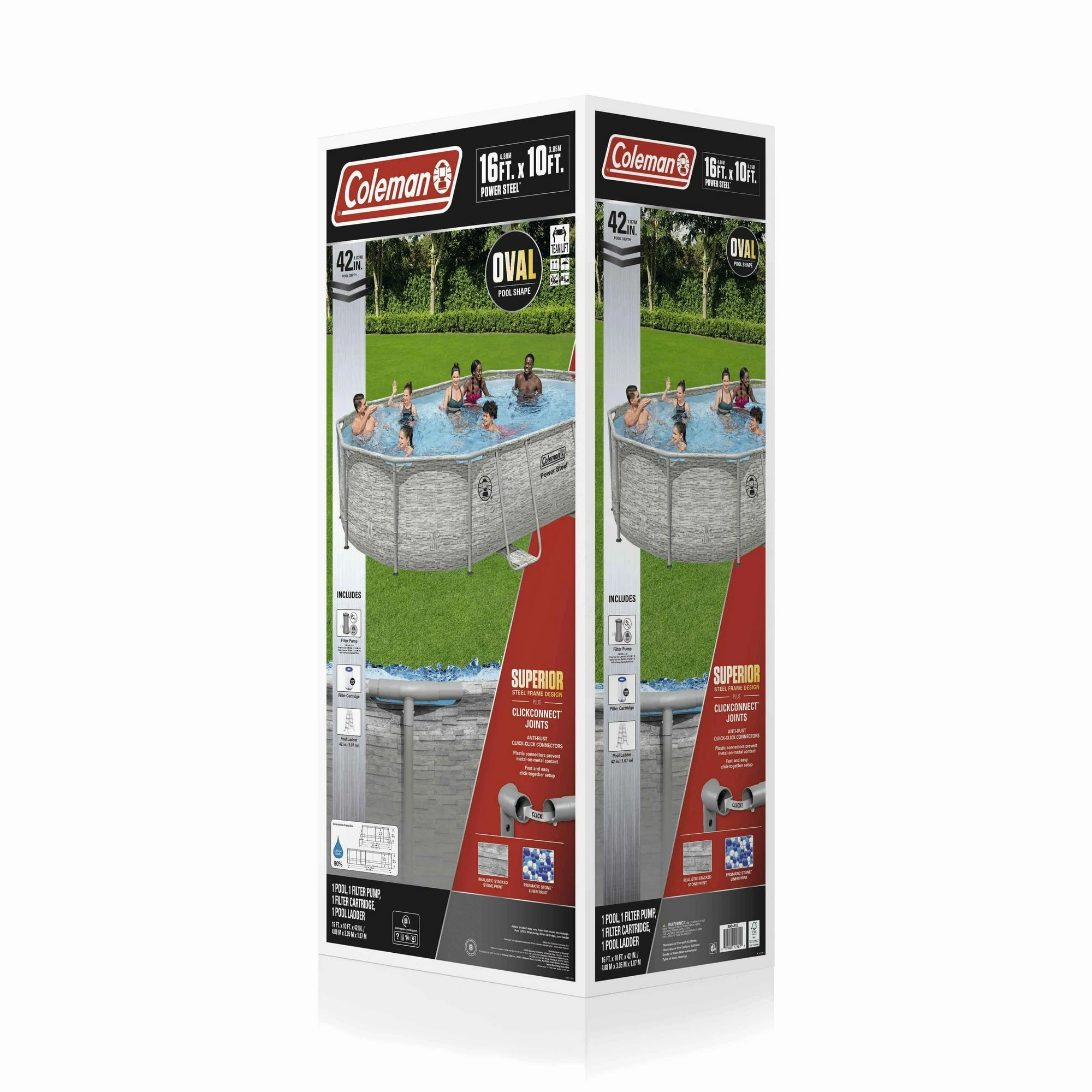 Coleman Power Steel 16' x 10' x 42" Oval Above Ground Pool Set - Image 11