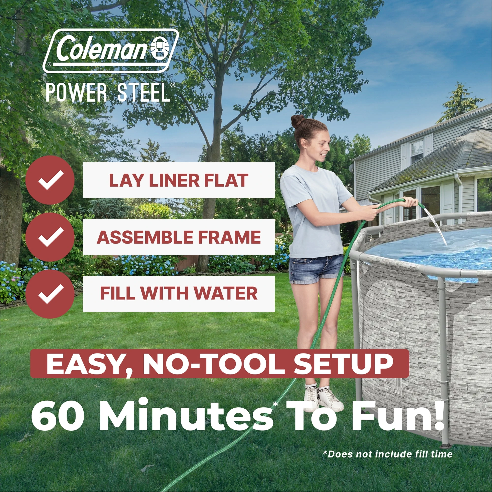 Coleman Power Steel 16' x 10' x 42" Oval Above Ground Pool Set - Image 4