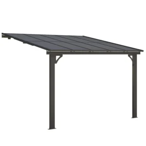 AECOJOY 10'x10' Adjustable Height Wall Mounted Outdoor Gazebos Pergola