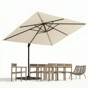 Arlmont & Co Shavonne Patio 11.5' x 9' Cantilever Umbrella with Crank Lift