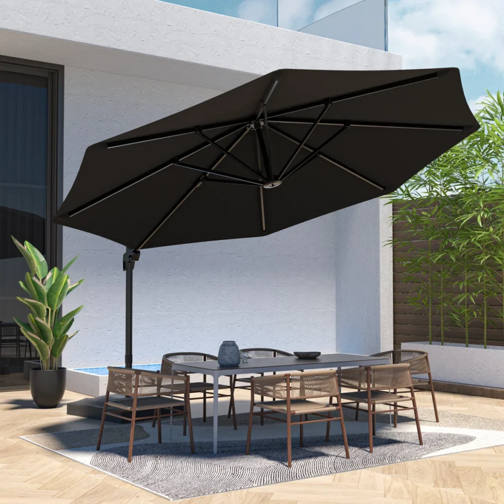 Freeport Park® Cathleen 11' Cantilever Umbrella with Base